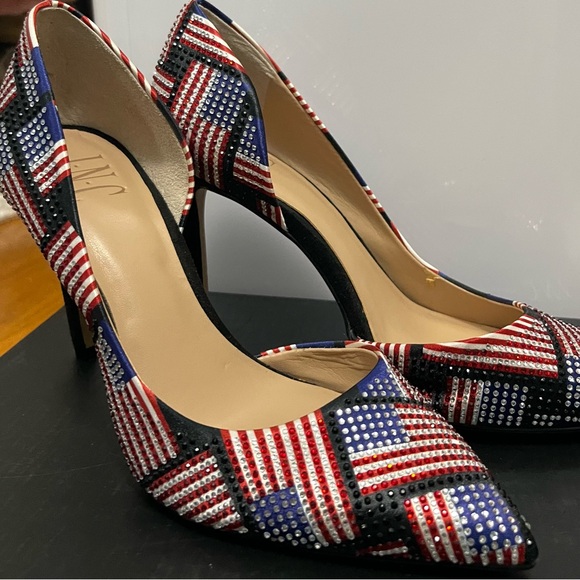 INC International Concepts Red and Blue Stiletto Heels for July 4th celebration - Picture 1 of 5